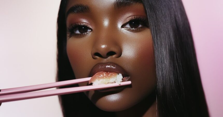 K-Beauty-Beginners-Guide Black girl with chopsticks