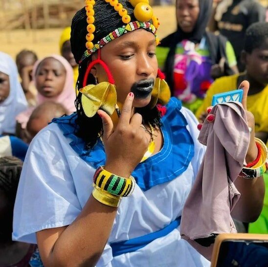 Woman in Mali, West Africa, with her mouth tattooed